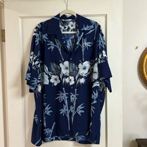 Blue Floral Hawaiian Shirt